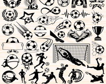 Football SVG Bundle, Football Clipart, Scoor Svg, Football Silhouette, Football player, Football Svg Cut Files for Cricut, Digital Download