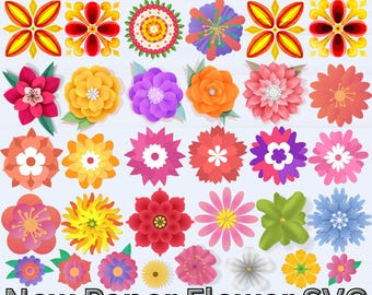 3D Paper Flower SVG Bundle | DIY Floral Templates (Digital Download)