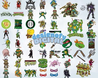 Ninja Turt.les SVG PNG EPS Bundle, Ninja Turt.les Layered Cut File Turtles Digital Sticker, Ninja Turt.les Cricut Silhouette, Tumbler Wrap