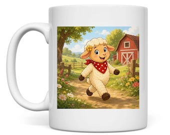 Taza de Lotti la Oveja | Taza de cerámica con diseño de granja | Regalo para amantes de los animales | 330 ml