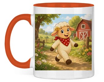 Taza Lotti Farm | Bonita taza de cerámica con ovejas | Regalo para amantes de los animales | Taza de café de 330 ml