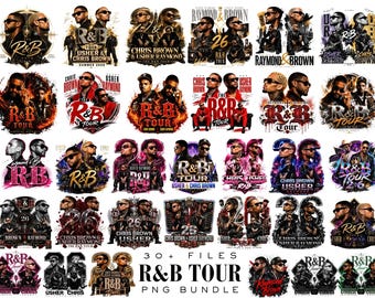 38 Premium Chris Brown Usher Raymond R&B Tour 2026 PNG Bundle, Hip Hop Concert Merch Sublimation, Fan Shirt Design Digital Download