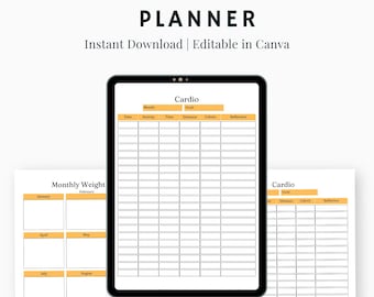 Health & Wellness Planner | Fitness, Meal, Self-Care Tracker (Digital Template)
