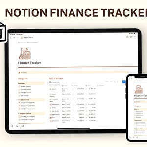 Notion Finance Template | Budget Planner | Income & Expense Tracker | Personal Money Management Dashboard | Notion Financial Organizer