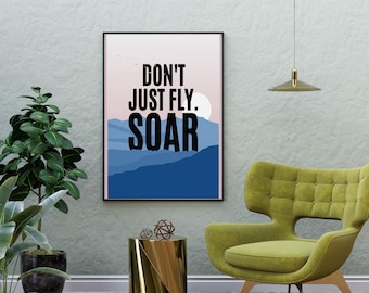 Inspirational Mountain Peak Art Print: Motivational Wall Decor (Digital Download)