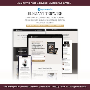 Systeme.io Tripwire Sales Funnel Template, High-Converting Sales Funnel Landing Page for Coaches & Digital Creators, One-Click Import