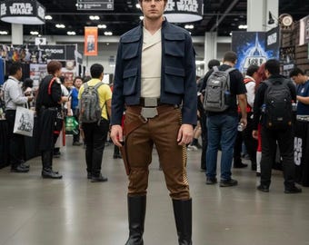 Disfraz azul de contrabandista de Han Solo / Cinturón de Han Solo inspirado en Star Wars para Comic Con y Halloween.