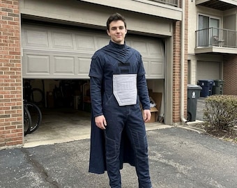 Disfraz de oficial de ciencia ficción para cosplay con capa, uniforme imperial futurista, atuendo de Halloween para hombre.