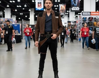 Cinturón de disfraz de contrabandista de Han Solo / Accesorio de cosplay de cuero marrón de primera calidad / Inspirado en Star Wars / Accesorio para Comic Con y Halloween