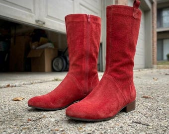 Botas inspiradas en la Guardia Real de Star Wars, calzado de cosplay de gamuza roja, zapatos de disfraz hechos a mano.