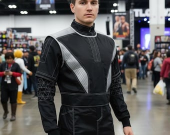 Star Wars-Inspired Black Cosplay Costume | The Mandalorian Inspired Bounty Hunter Flight Suit.