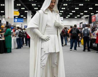 Traje de cosplay blanco de Lord Sith: disfraz de villano de ciencia ficción del lado oscuro
