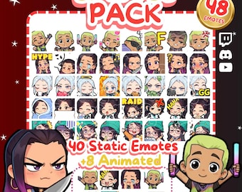 Valorant Agent Chibi Emotes Megapack | Animated Twitch, Kick, Discord (48 Pack)