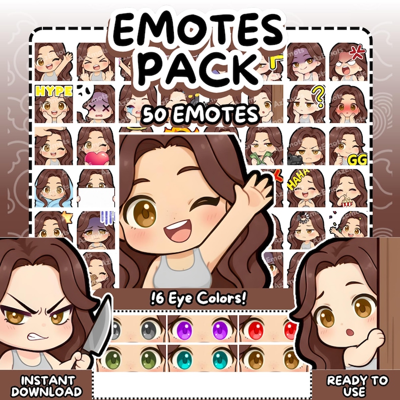 twitch-emotes-50-brunette-chibi-girl-emotes-pack-twitch-discord
