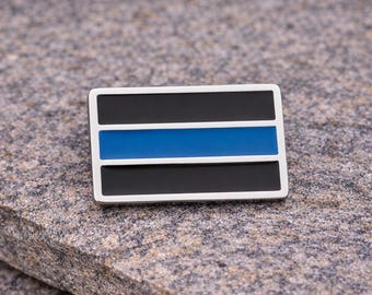 Thin Blue Line Pin | Police Support Pin | Law Enforcement Appreciation Gift | Blue Line Lapel Pin | Police Officer Gift | Back The Blue Pin