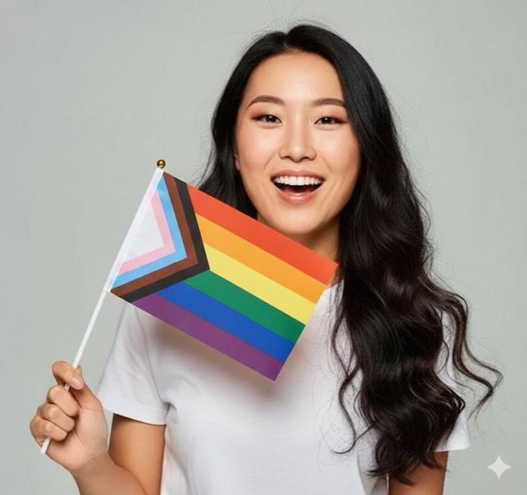 Small Progress Flag Small Progress Pride Flag on Stick (5.5