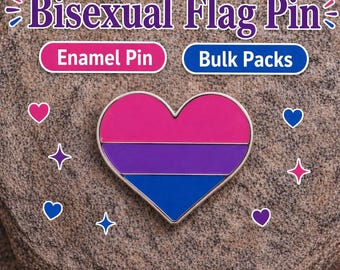 Bisexual Pride Heart Pin | Bisexual Flag Pin | Bi Pride Pin | LGBTQ Pride Pin | Bisexual Gift | Heart Enamel Pin | Pride Month Accessory