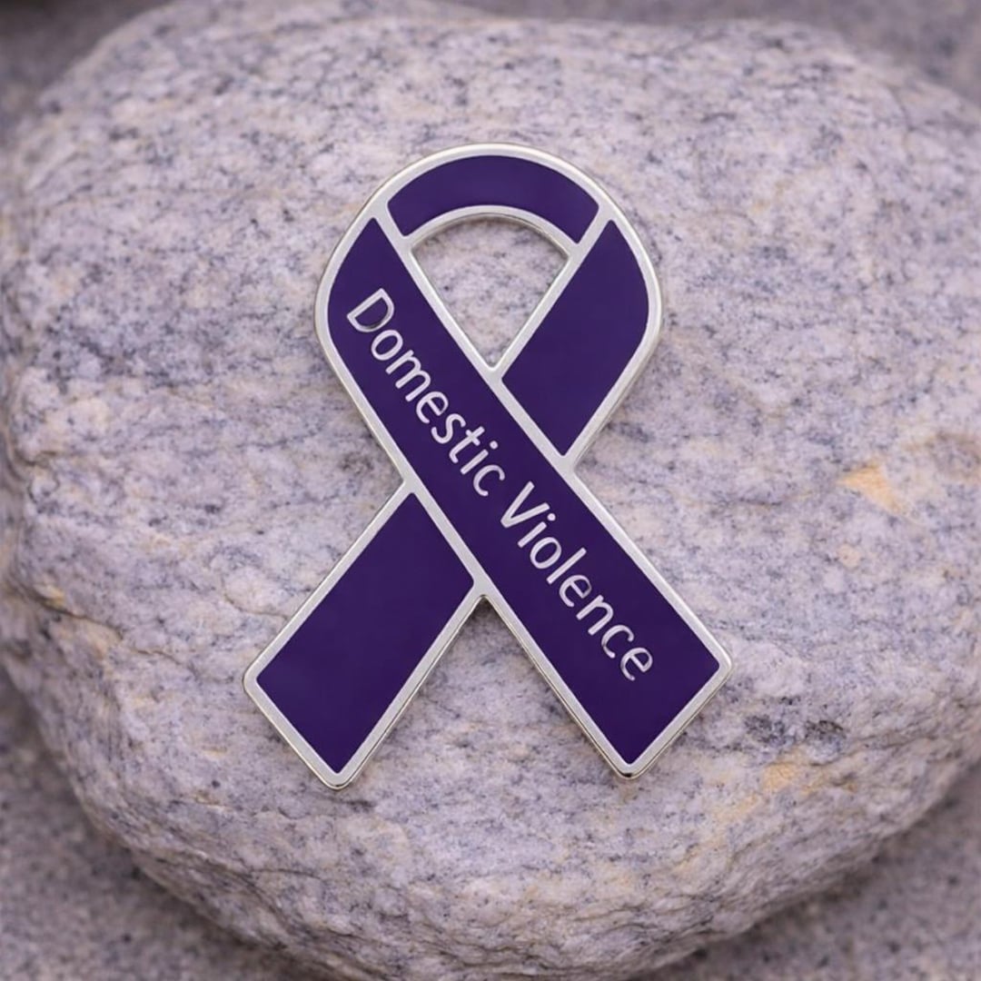 Domestic Violence Awareness Pin - Purple Ribbon Lapel Pins, Fundraising ...