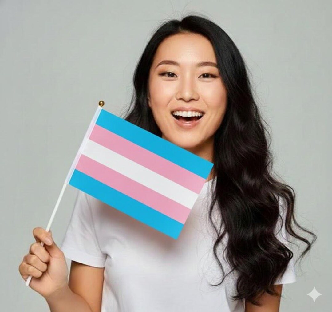 Rtiny Trans Flag Small Transgender Pride Flag on Stick – Mini Transgender Flag | LGBTQ ...
