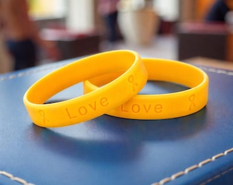 Orange Awareness Silicone Bracelets – Hope Faith Love Wristbands for Leukemia, Kidney Cancer & Multiple Sclerosis – Bulk Pack