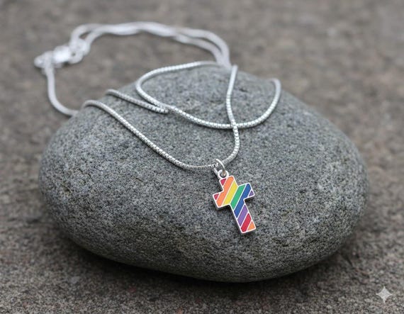 Rainbow Cross Necklace – LGBTQ Christian Jewelry – Inclusive Faith