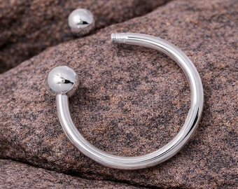 Sterling Silver Plated Horseshoe Keychain Ring • 1.5″ Screw-Open Hoop • DIY Craft Supplies • Keychain Hardware • Charm & Jewelry Making Part