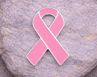 Pink Ribbon Lapel Pins - Breast Cancer Awareness - Survivor Support - Fundraising - Sterling Silver Plated - Bulk Gift Packs