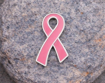 Breast Cancer Awareness Ribbon Pin | Large Pink Ribbon Lapel Pin | Survivor Support Gift | Breast Cancer Fundraiser Pin | Awareness Jewelry