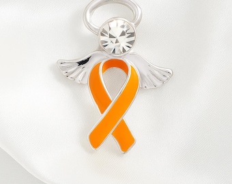 Kidney Cancer Orange Ribbon Lapel Pins - Pack Of 25, 1x0.5 Inch, Tac Backing For Awareness & Fundraising