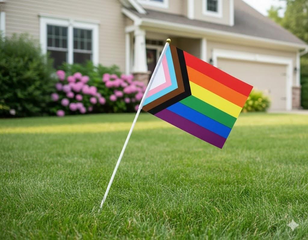 Small Progress Flag Small Progress Pride Flag on Stick (5.5