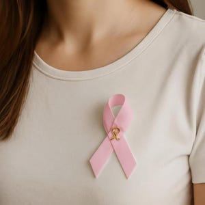 Broches de lazo rosa de satén para la concientización sobre el cáncer de mama, ideales para recaudación de fondos, eventos de concientización y regalos. Paquetes al por mayor.