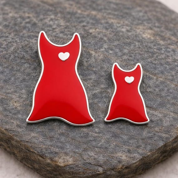 go red dress pin American Heart Association Go Red For Women Red Dress 3/4 Tall Lapel Pin
