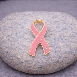 Pink Breast Cancer Ribbon Pins with Crystals for Fundraising, Gift Giving, Survivor Gifts, Events, Resell -Bulk Wholesale Packs
