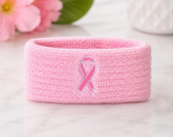 Brassard en ruban rose – brassard extensible de sensibilisation au cancer du sein, ballon de football en ruban rose, bandeau en tricot doux, accessoire de collecte de fonds et d'événement sportif