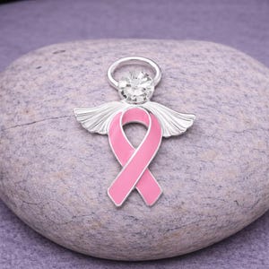 Pink Ribbon Angel Pins for Breast Cancer Awareness, Fundraising, Awareness, Gift Giving - Bulk Wholesale Packs
