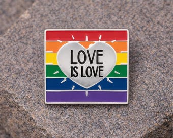 Bulk Love Is Love Rainbow Pins - LGBTQ+ Pride Lapel Pin - Silver-Plated - Gay Pride Awareness, Weddings, Inclusive Events
