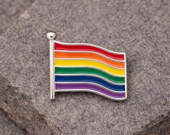 Rainbow Flag Pin | LGBTQ Pride Pin | Gay Pride Lapel Pin | Rainbow Pride Pin | Pride Month Pin | LGBTQ Gift | Ally Support Pin
