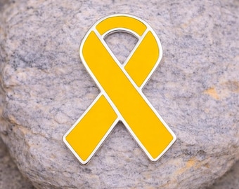 Gold Ribbon Lapel Pins - Childhood Cancer Awareness - Pediatric Cancer Support - Neuroblastoma Gifts - Fundraising - Sterling Silver