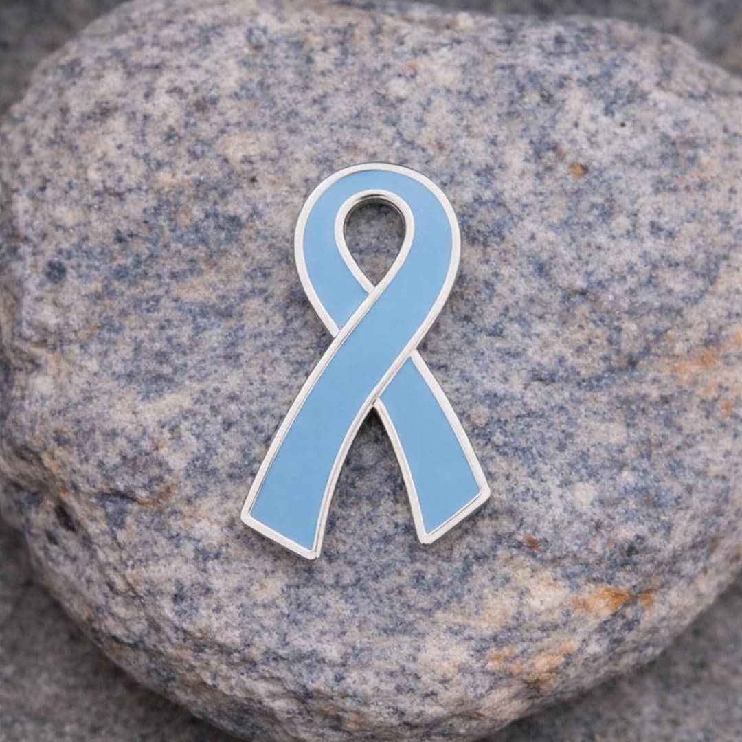 Light Blue Ribbon Awareness Pin | Prostate Cancer Men's Health Lapel ...