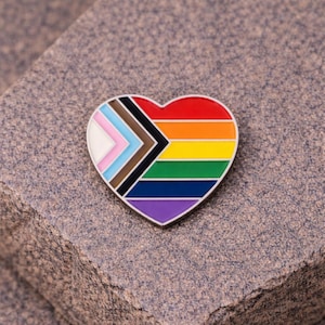 Daniel Quasar Heart Shaped Flag Lapel Pins for PRIDE Parades, Rainbow Awareness Events, Gay Pride Fundraising, Resell - Bulk Wholesale Packs