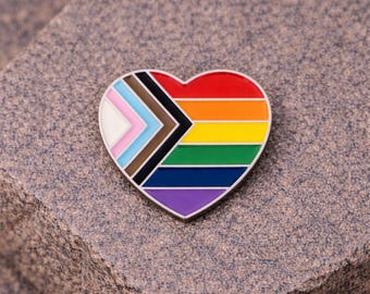 Daniel Quasar Heart Shaped Flag Lapel Pins for PRIDE Parades, Rainbow Awareness Events, Gay Pride Fundraising, Resell - Bulk Wholesale Packs