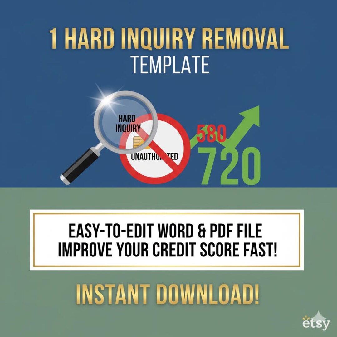 1 Hard Inquiry Removal Letter Template | Delete Unauthorized Credit ...