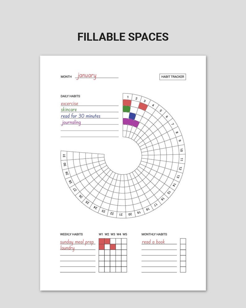 Habit Tracker Printable PDF | A4 & US Letter Planner - Etsy