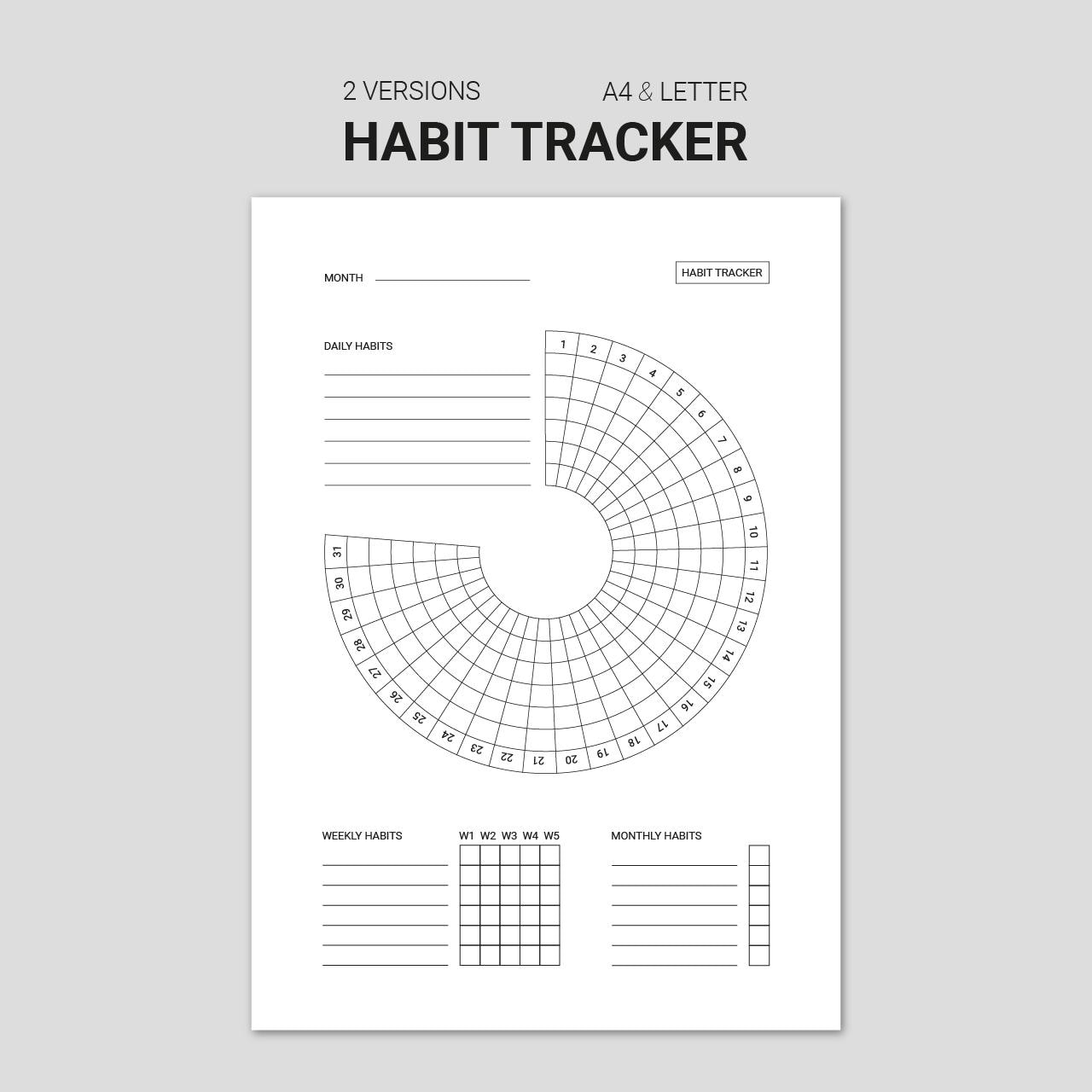 Habit Tracker Printable PDF | A4 & US Letter Planner - Etsy