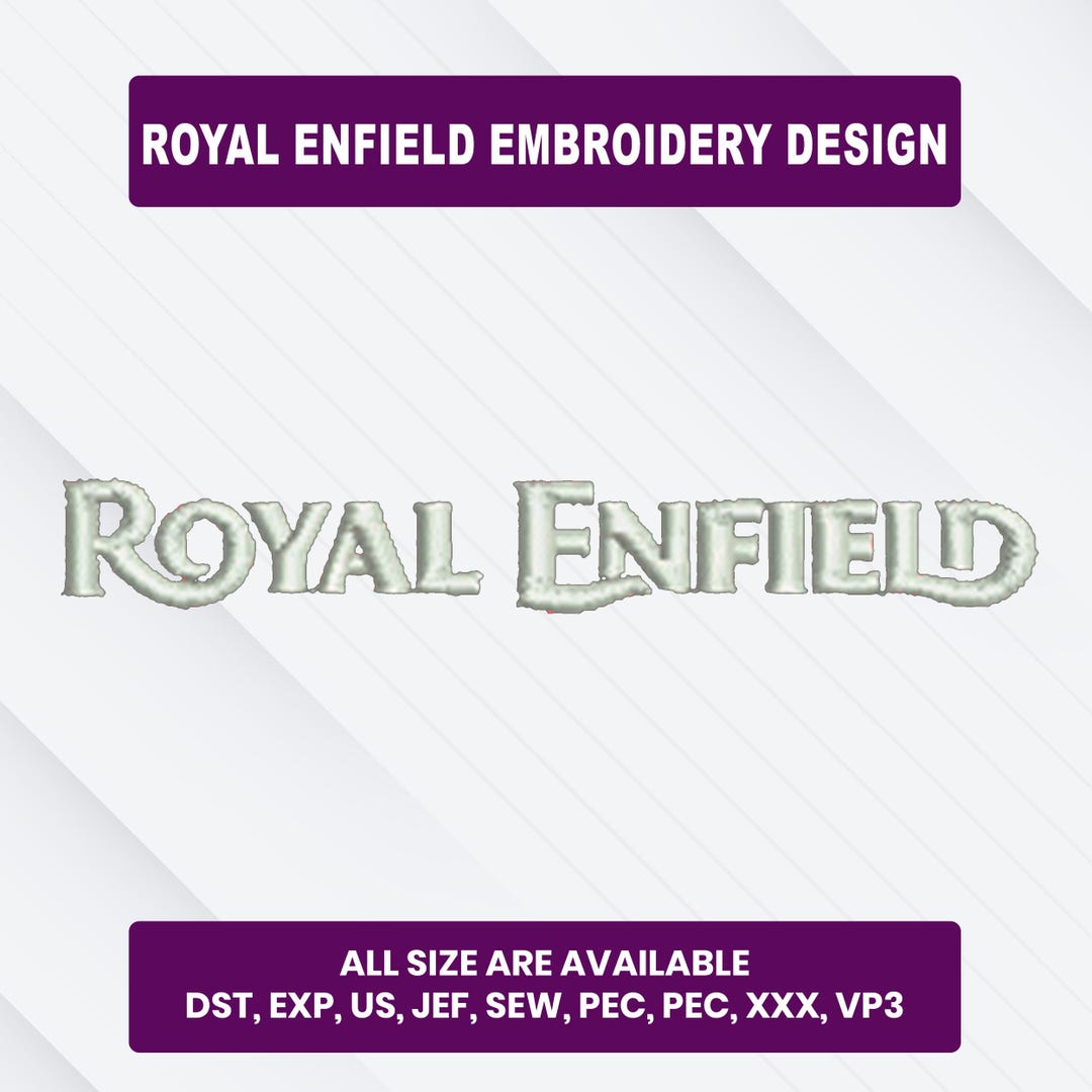 Royal Enfield Style Embroidery Design | Motorcycle Logo Inspired Text ...