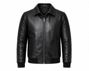 mens leather jacket Leather  for Men – Classic Bomber Style