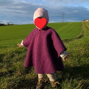 Wollwalk Wollfleece Poncho Kindersitz Auto Jacke 100% Wolle