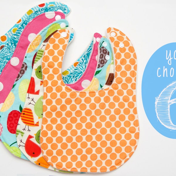 Baby Bibs - Set of 6 Custom Drooler bibs