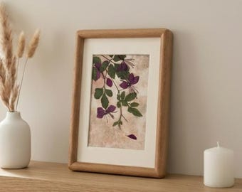 Mini Pressed Flower Frame made with Real Dried Wildflowers, A Sophisticated Gift for Home Decoration