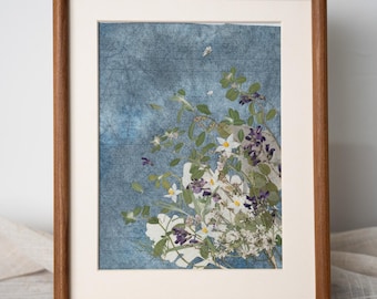 Pressed Flower Frame: Dried Lespedeza Picture Frame for Home Decoration